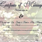 Church Marriage Certificate