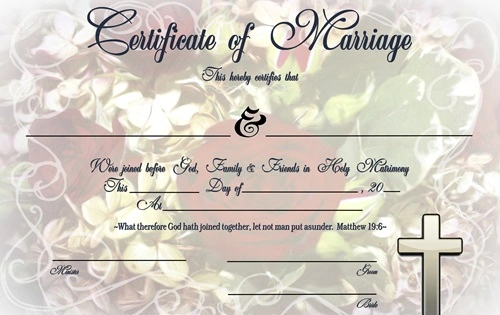 Church Marriage Certificate